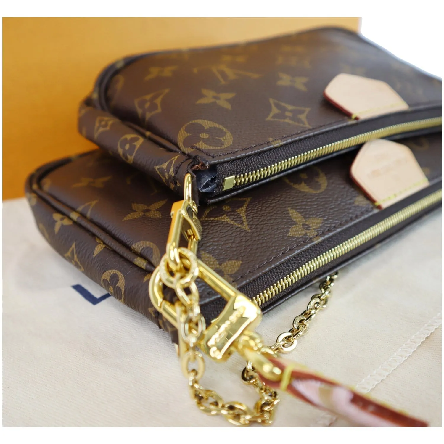 LOUIS VUITTON Multi Pochette Accessories Monogram Canvas Shoulder Bag Pink
