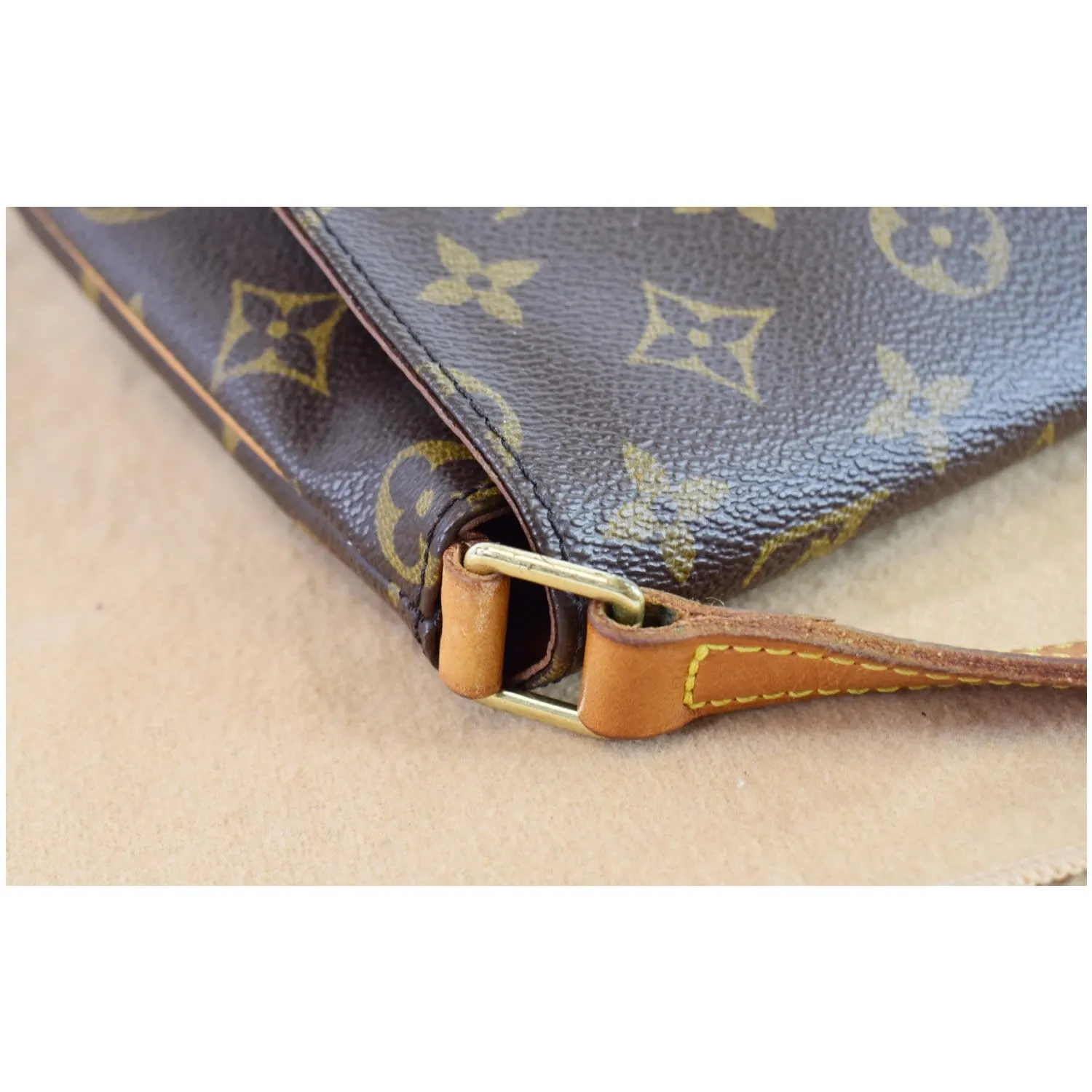 LOUIS VUITTON Musette Tango Monogram Canvas Shoulder Bag Brown