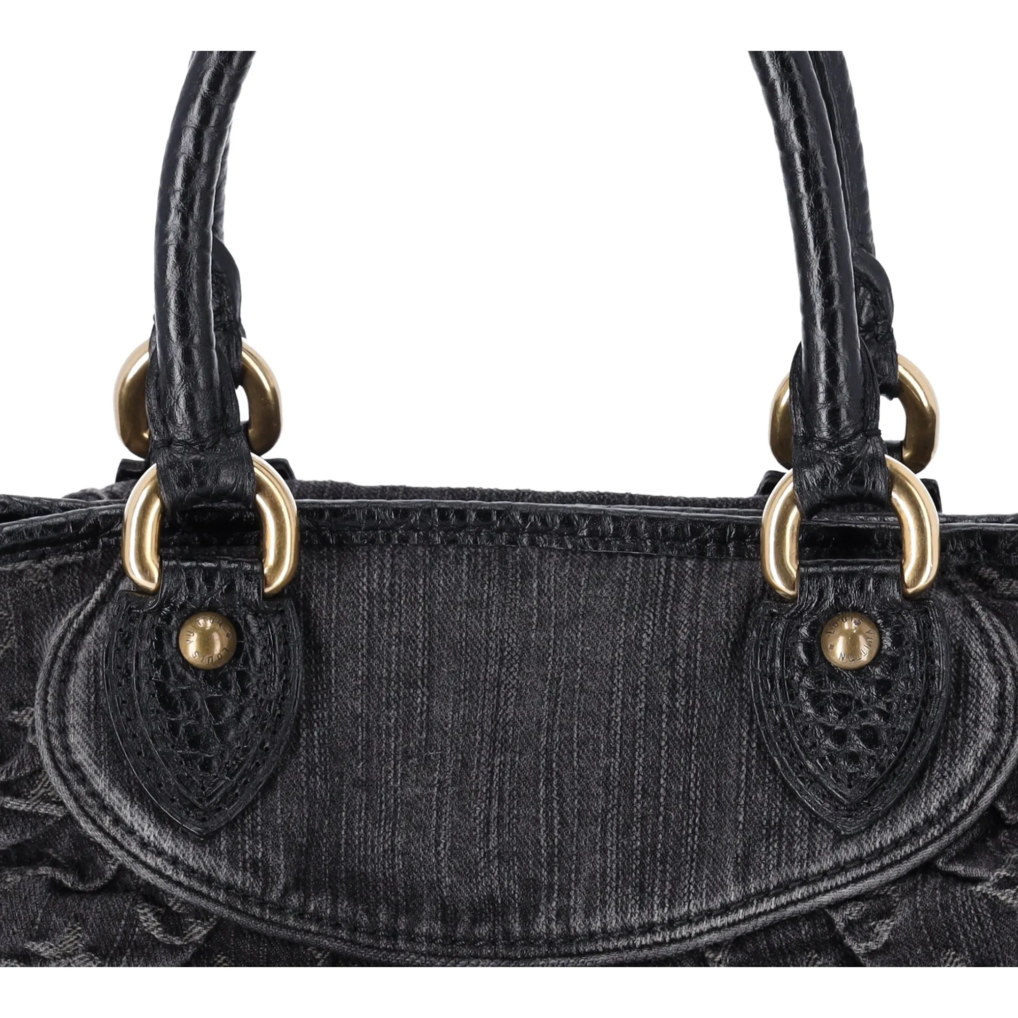 Louis Vuitton Neo Cabby MM Monogram Denim Handbag M95351 Noir Black