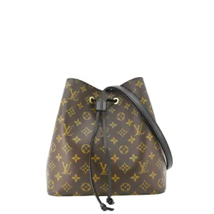 LOUIS VUITTON Neonoe MM Monogram Canvas Shoulder Bag Black