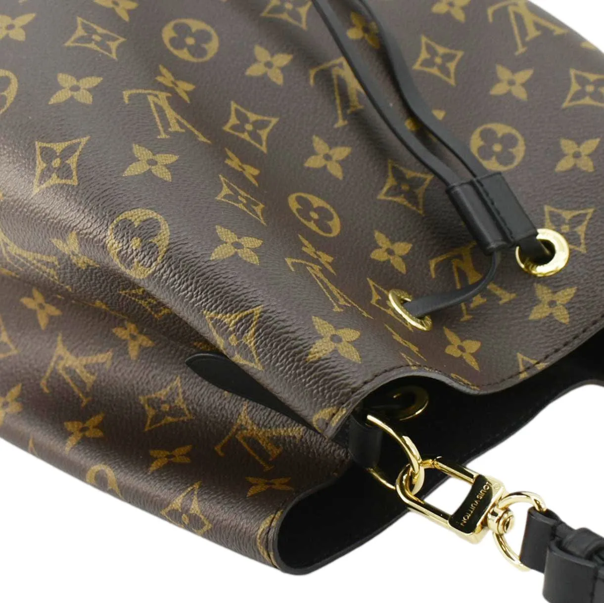 LOUIS VUITTON Neonoe MM Monogram Canvas Shoulder Bag Black