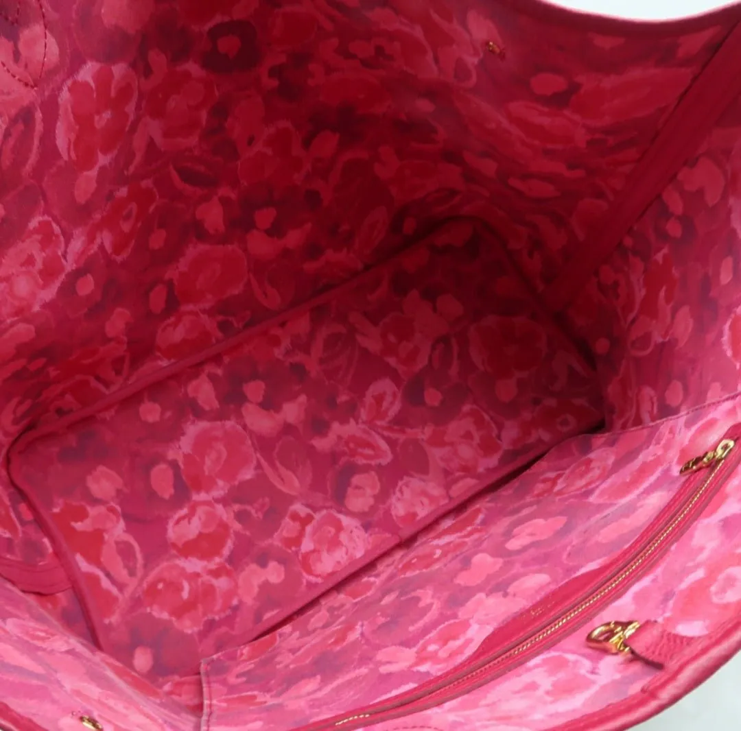 Louis Vuitton Neverfull GM Brown & Fuchsia Canvas Tote Bag