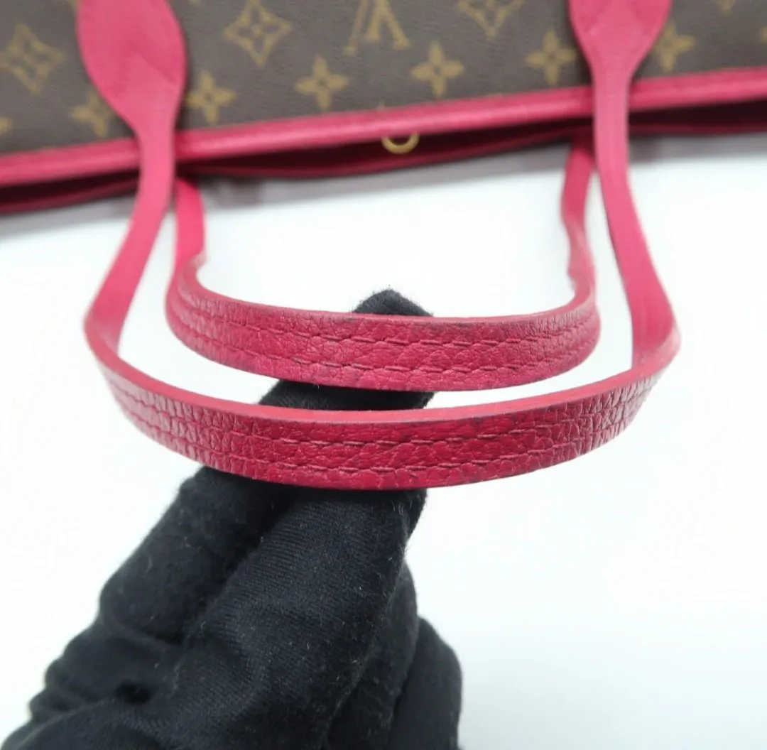 Louis Vuitton Neverfull GM Brown & Fuchsia Canvas Tote Bag