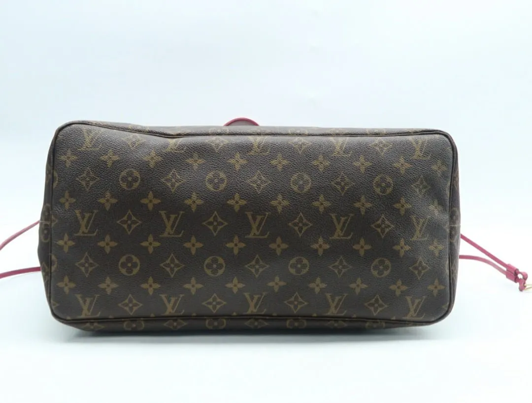 Louis Vuitton Neverfull GM Brown & Fuchsia Canvas Tote Bag