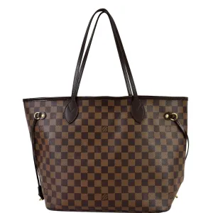 LOUIS VUITTON Neverfull MM Damier Ebene Shoulder Bag Brown