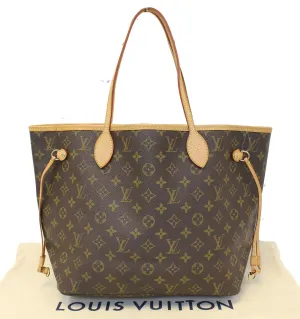 LOUIS VUITTON Neverfull MM Monogram Canvas Brown Tote Bag