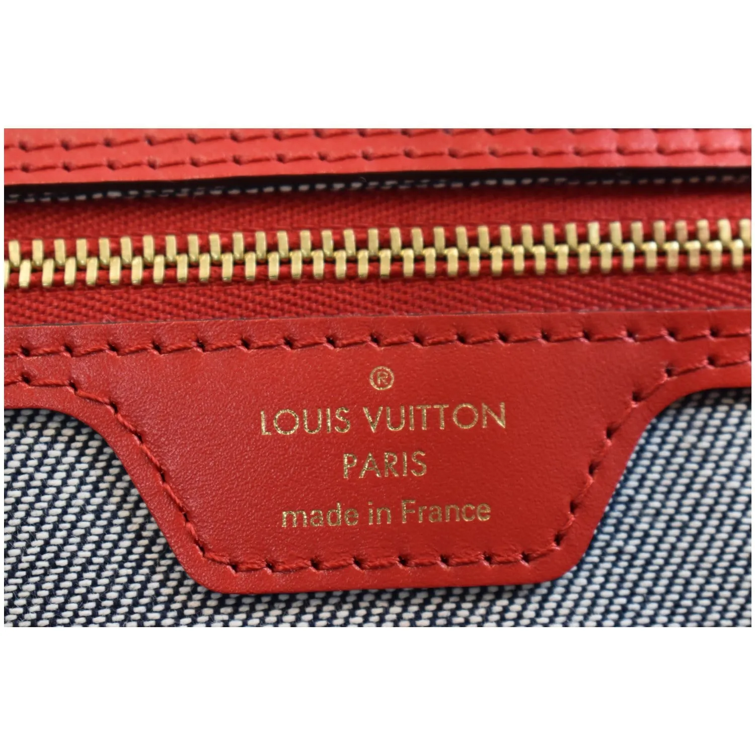 LOUIS VUITTON Neverfull MM Patchwork Monogram Denim Shoulder Bag Blue