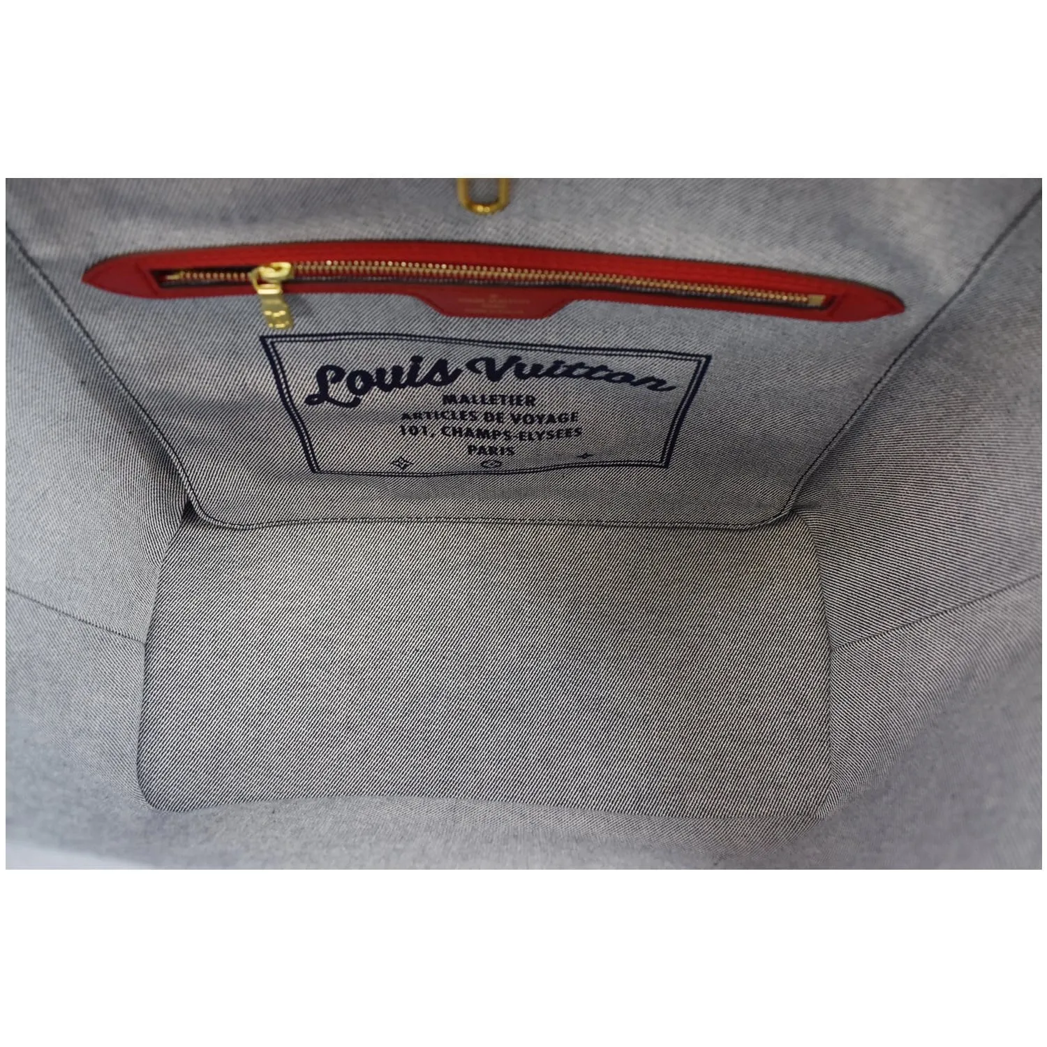 LOUIS VUITTON Neverfull MM Patchwork Monogram Denim Shoulder Bag Blue