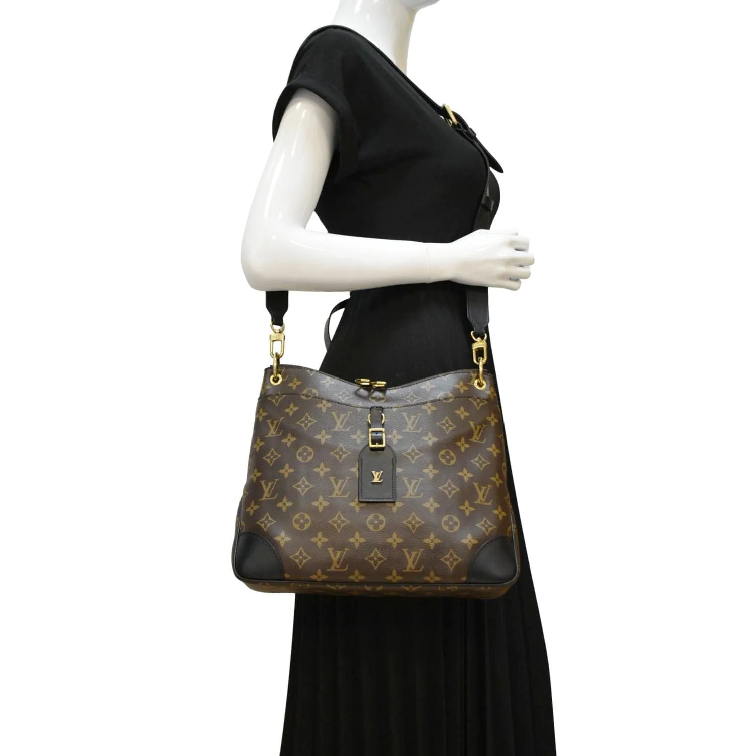 LOUIS VUITTON Odeon MM Monogram Canvas Shoulder Bag Brown