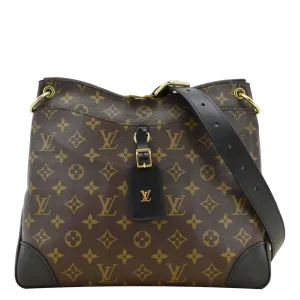 LOUIS VUITTON Odeon MM Monogram Canvas Shoulder Bag Brown
