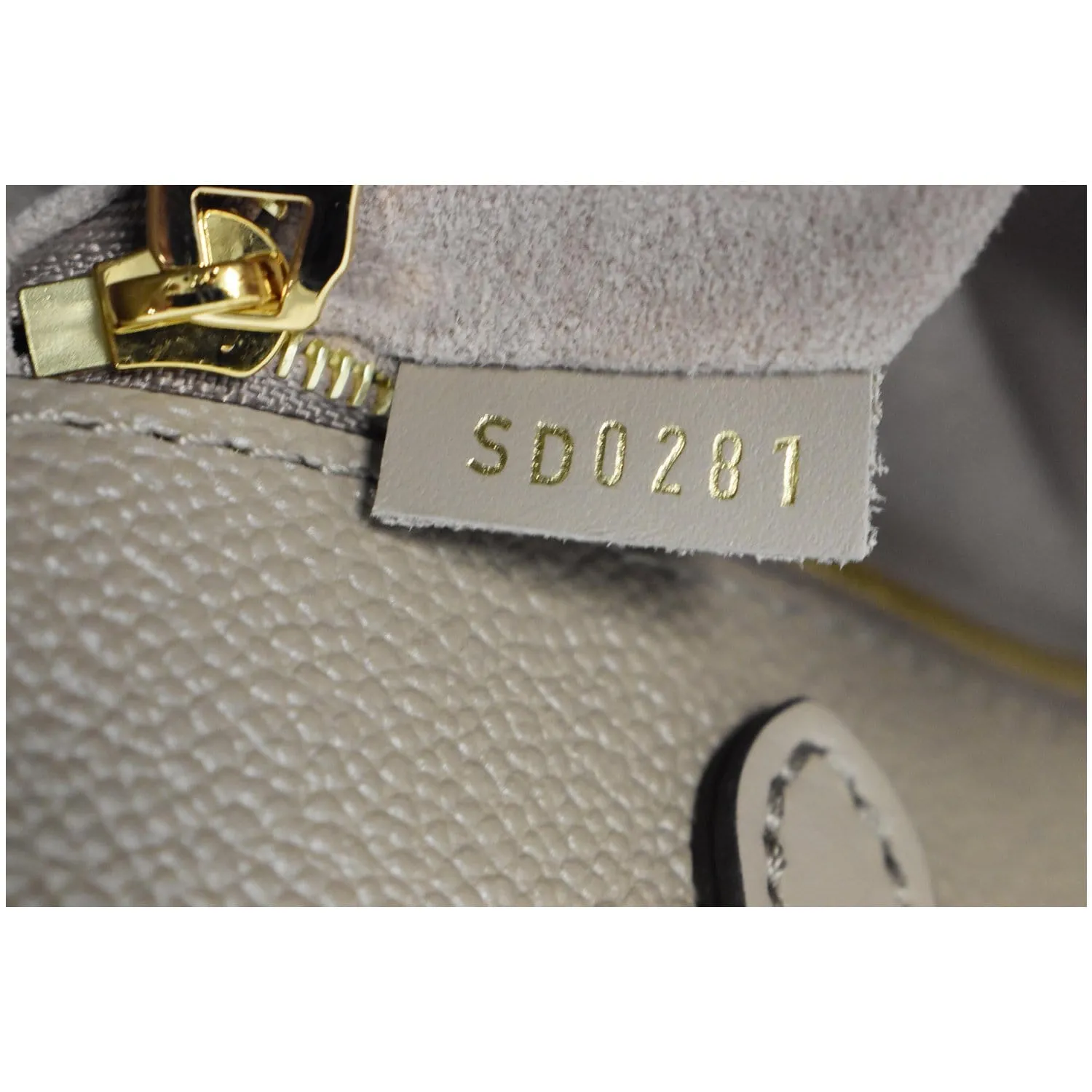 LOUIS VUITTON Onthego MM Monogram Empreinte Shoulder Bag Tourterelle