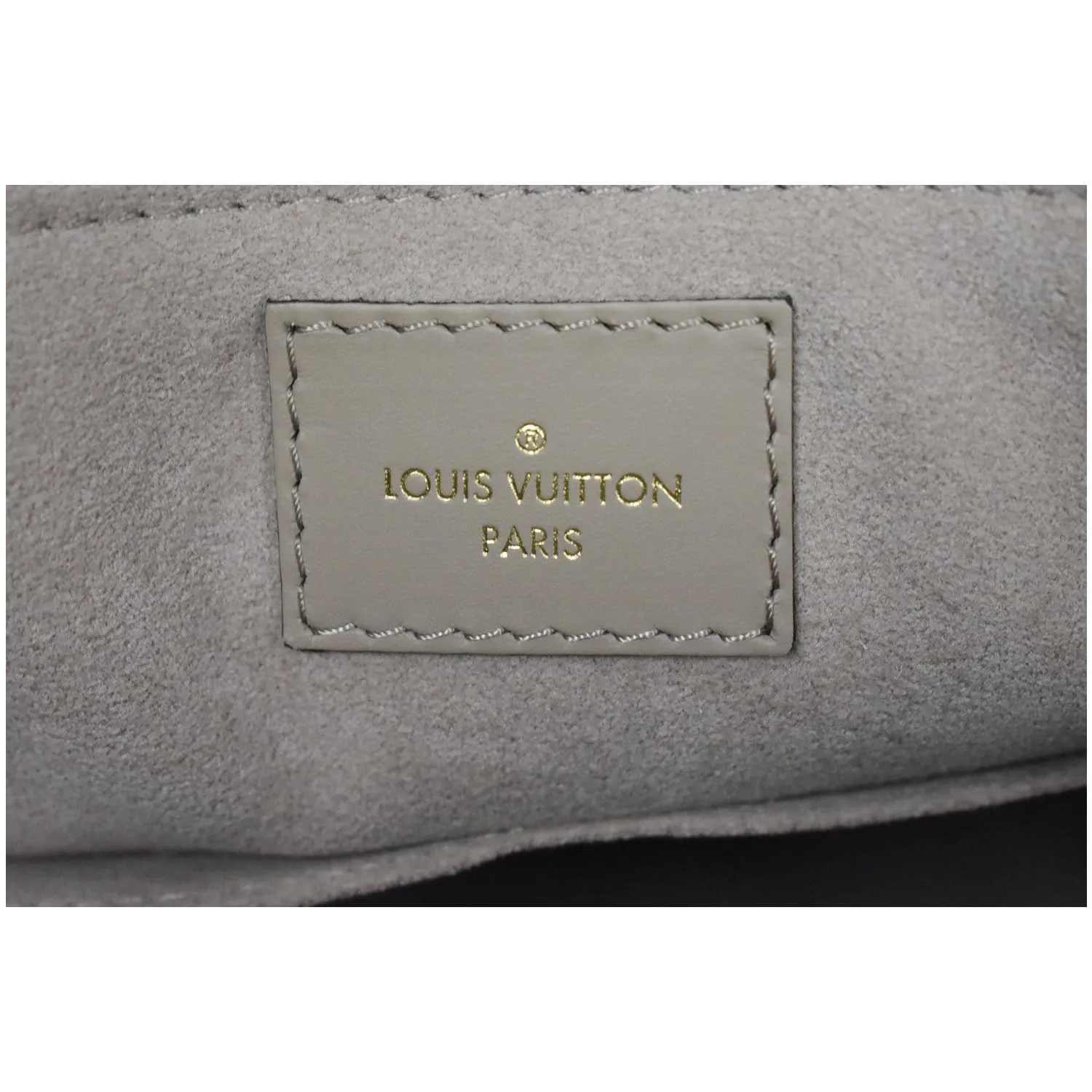 LOUIS VUITTON Onthego MM Monogram Empreinte Shoulder Bag Tourterelle