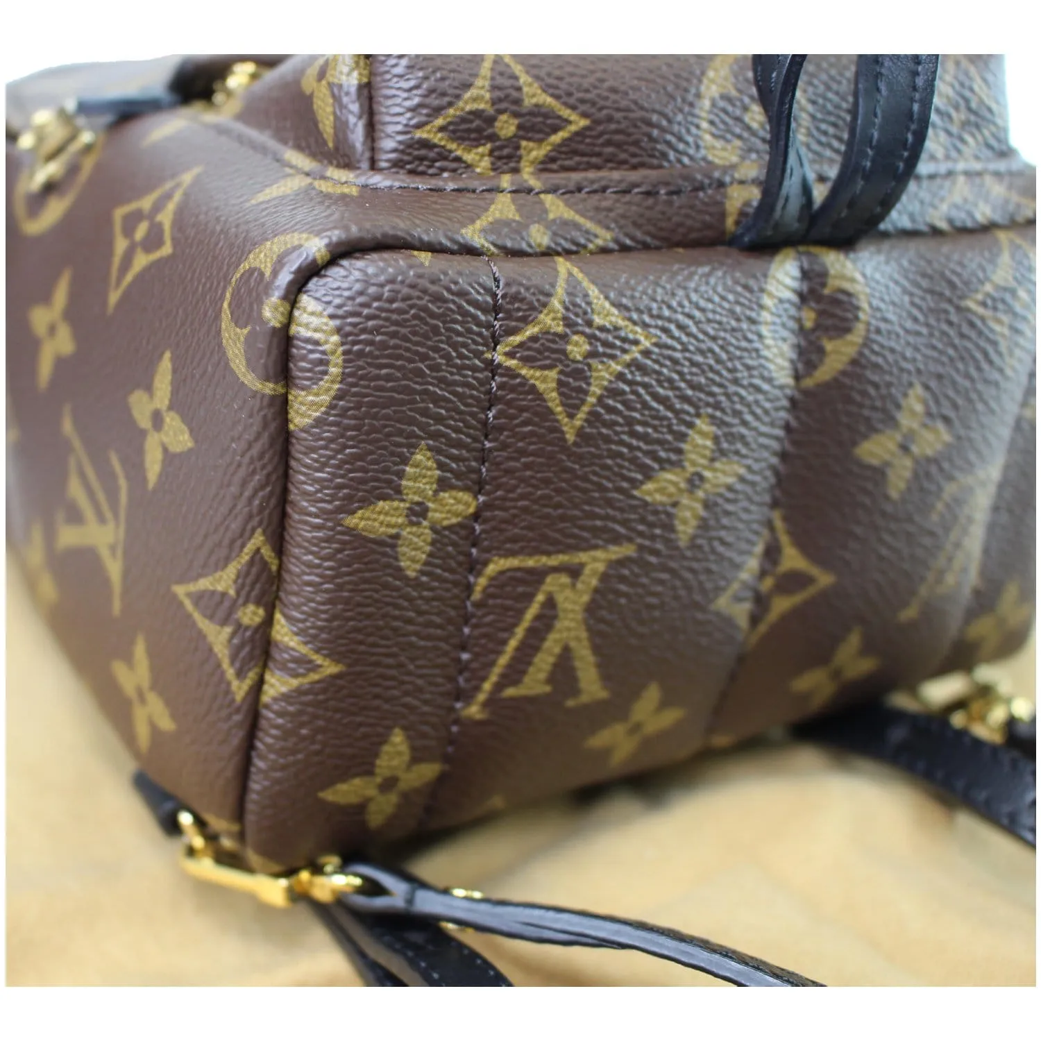 LOUIS VUITTON Palm Springs Mini Monogram Canvas Backpack Brown