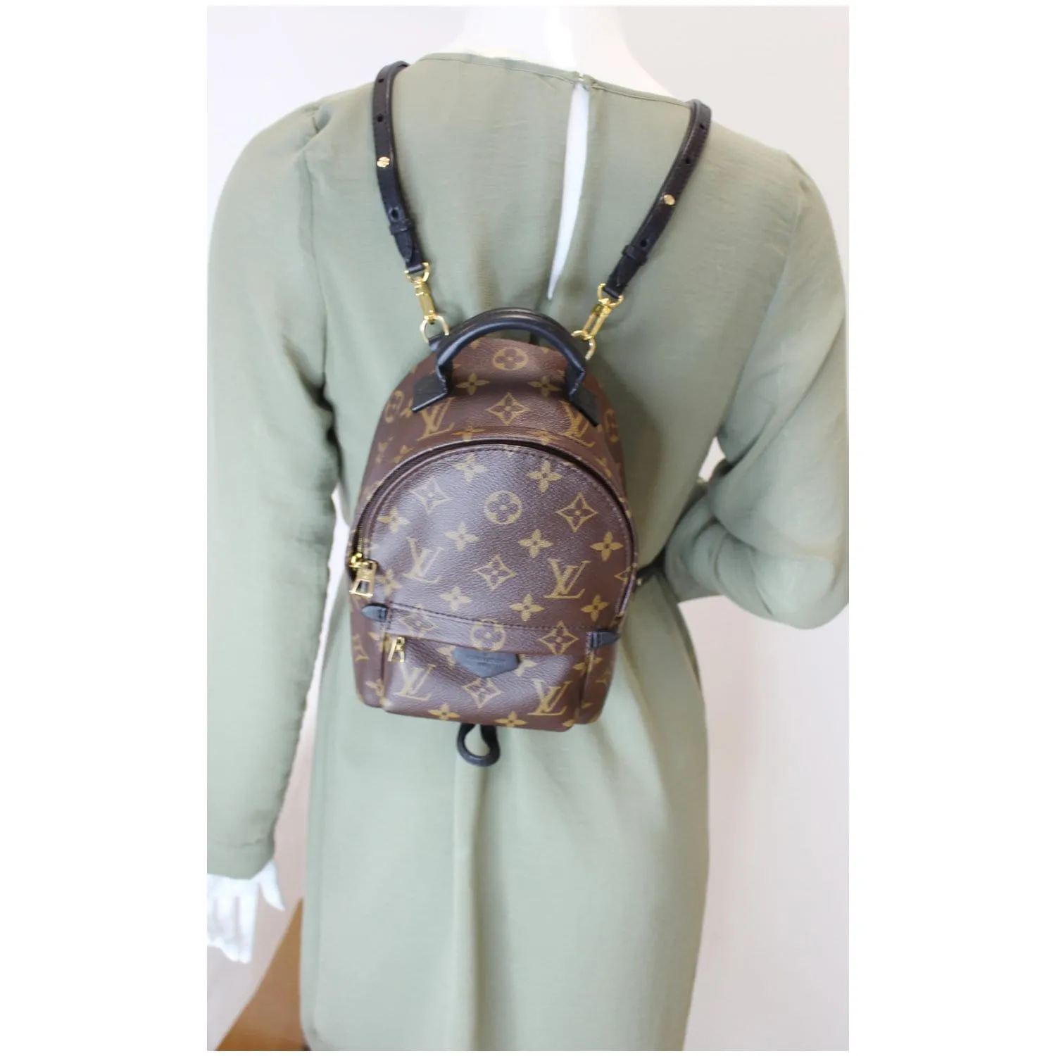 LOUIS VUITTON Palm Springs Mini Monogram Canvas Backpack Brown
