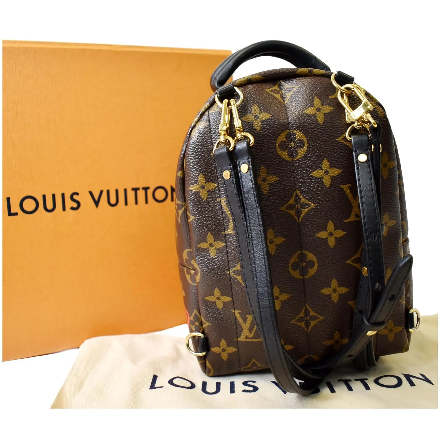 LOUIS VUITTON Palm Springs Mini World Tour Monogram Canvas Backpack Brown