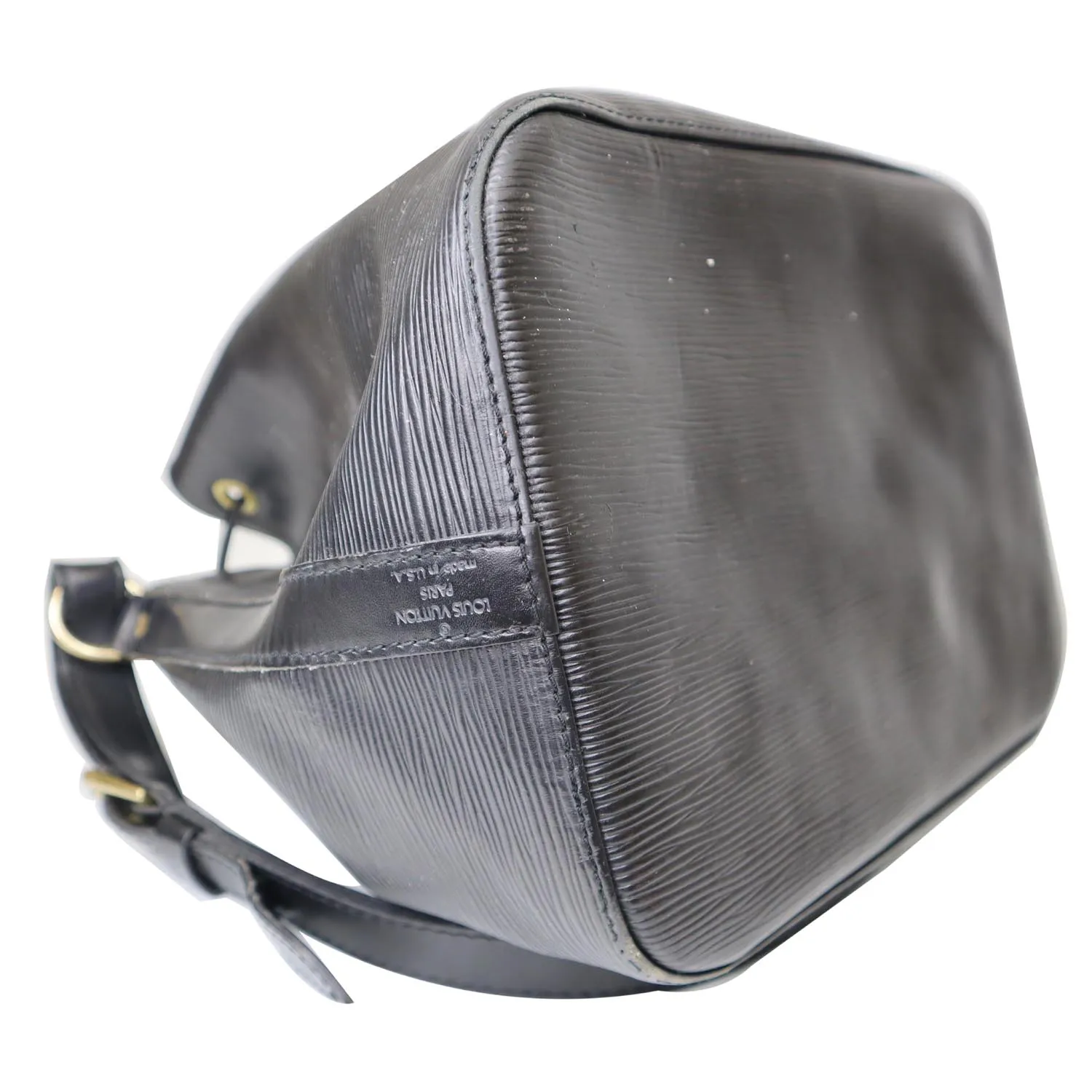 LOUIS VUITTON Petit Noe Epi Leather Shoulder Bag Black