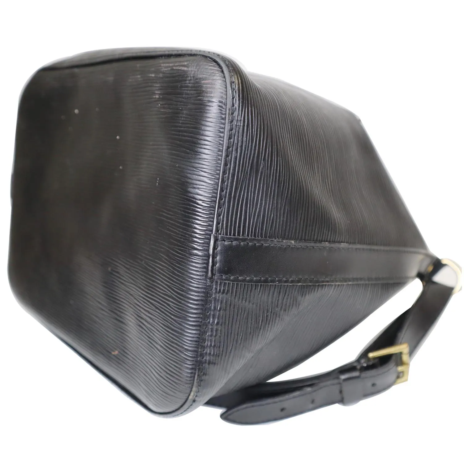 LOUIS VUITTON Petit Noe Epi Leather Shoulder Bag Black