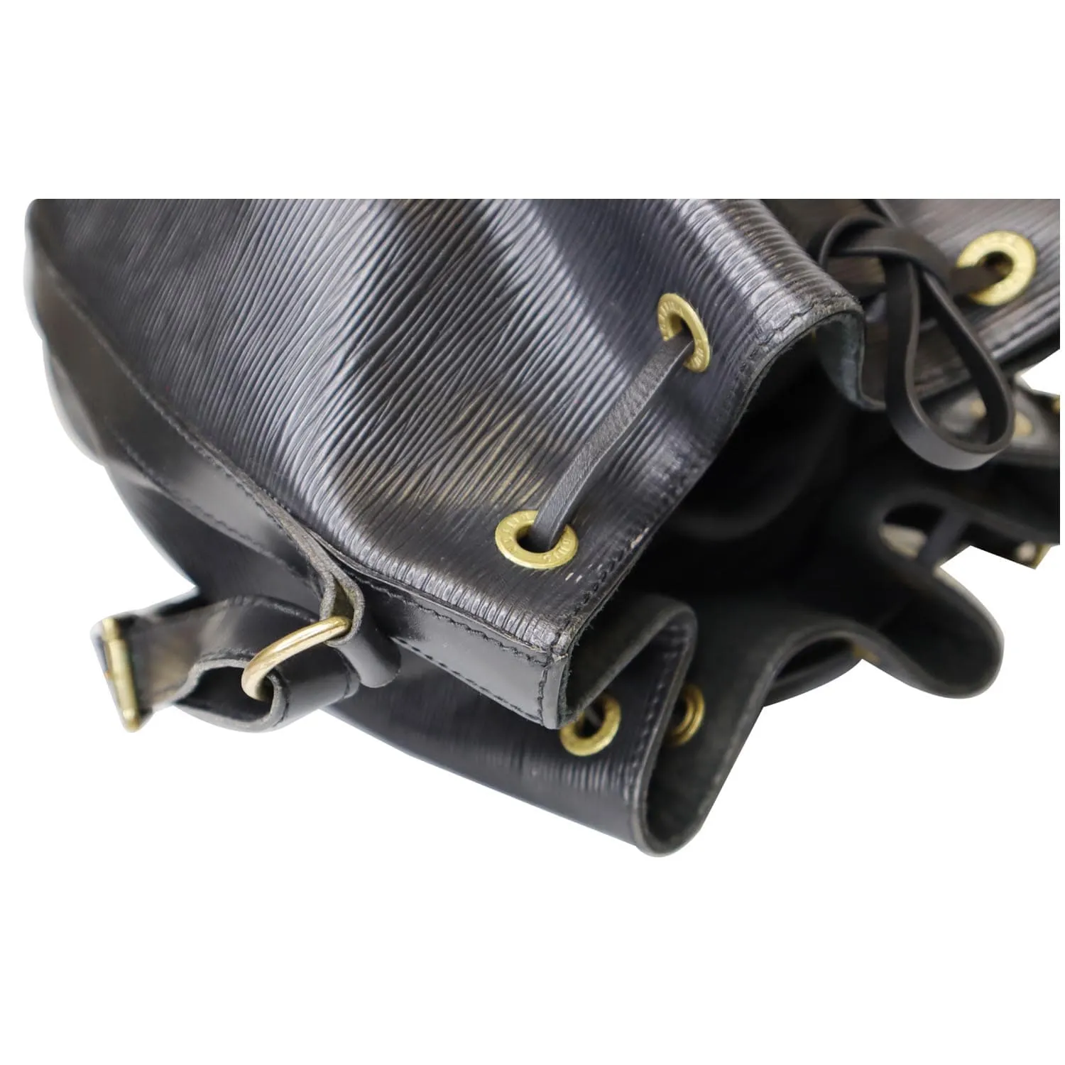 LOUIS VUITTON Petit Noe Epi Leather Shoulder Bag Black
