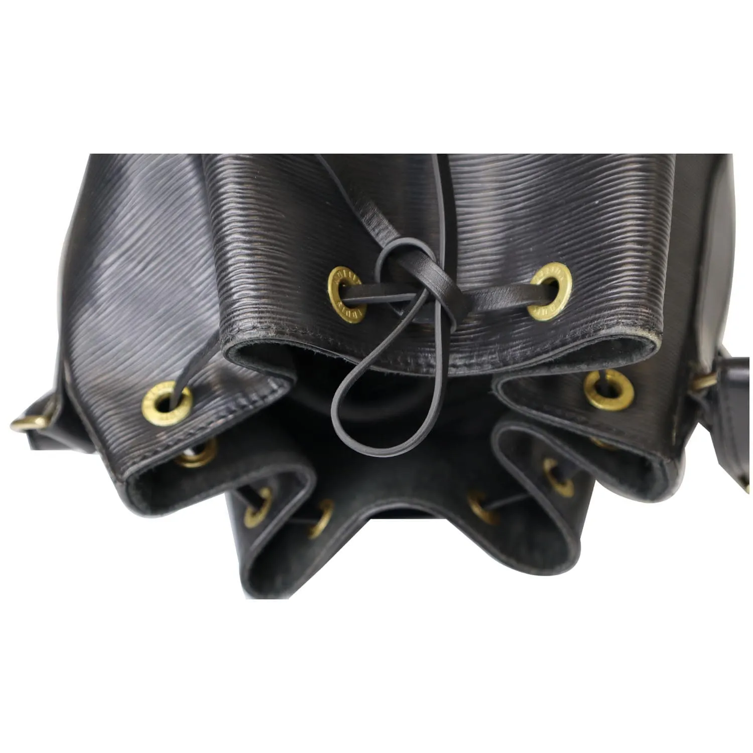 LOUIS VUITTON Petit Noe Epi Leather Shoulder Bag Black