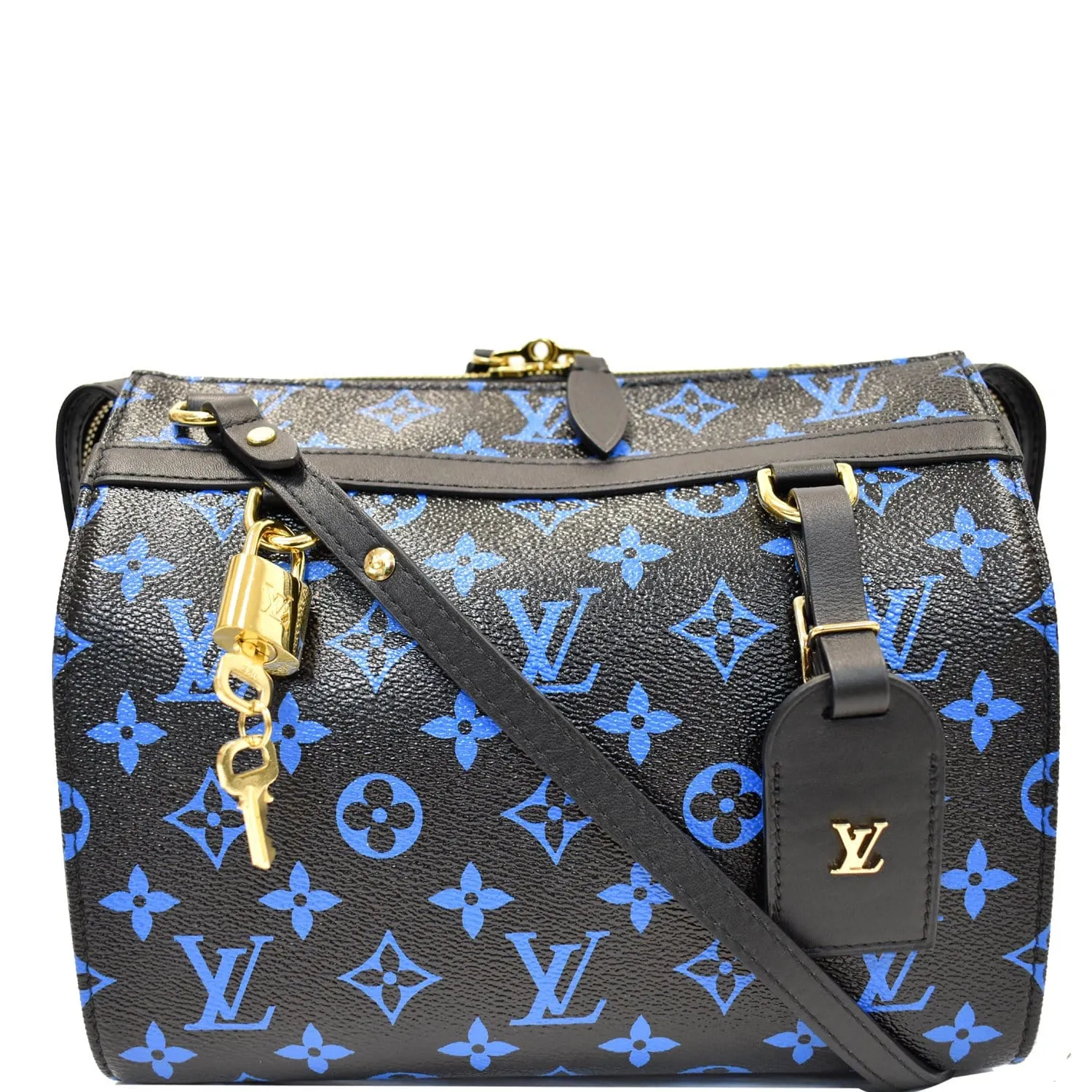 LOUIS VUITTON Speedy Amazon PM Monogram Canvas Shoulder Bag Blue Noir