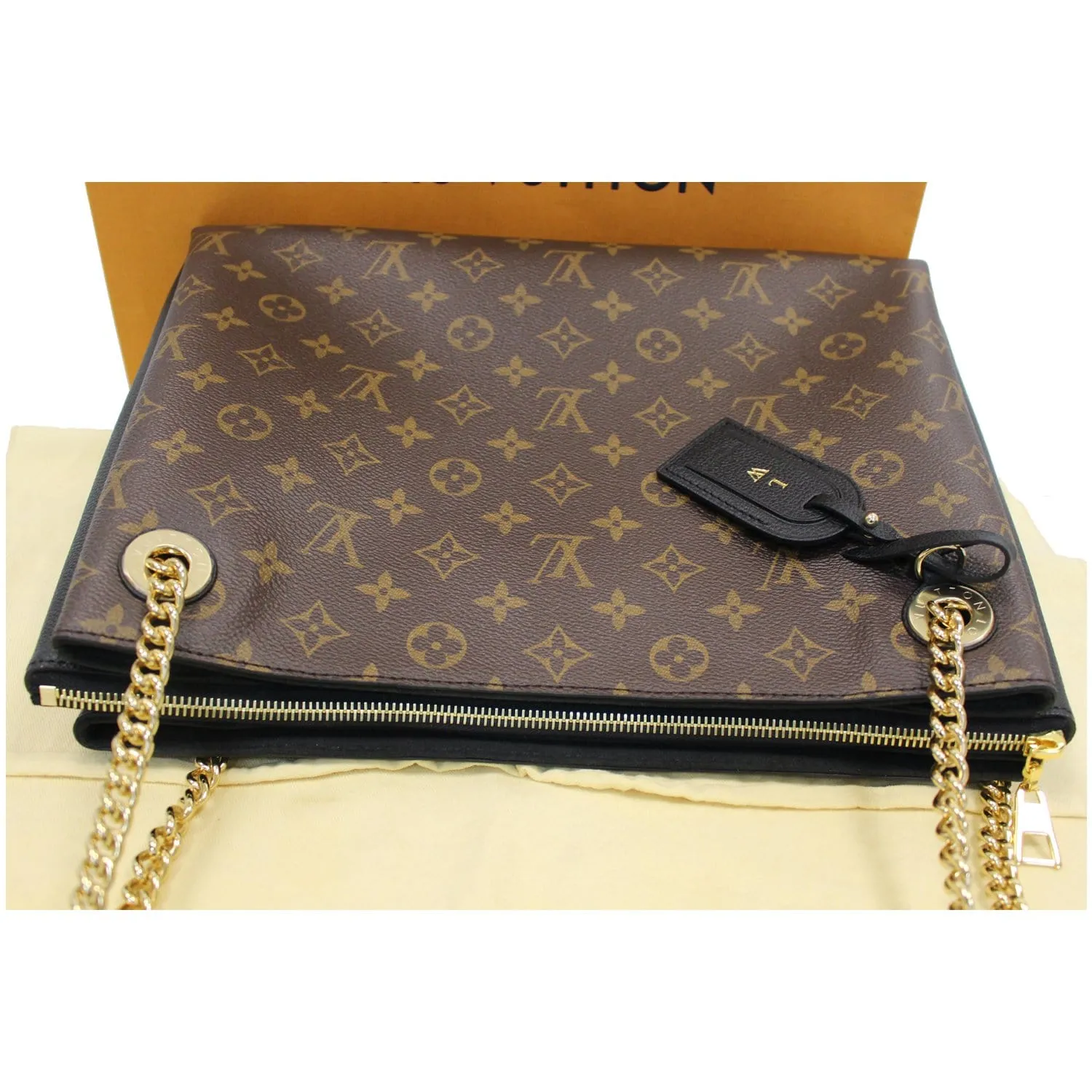LOUIS VUITTON Surene MM Monogram Canvas Shoulder Bag Black
