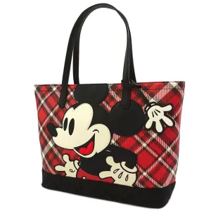 Loungefly Disney Mickey Mouse Plaid Tote Bag Purse