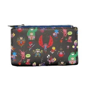 Loungefly Skottie Young Chibi Marvel Group Flap Wallet DEFECTIVE #168