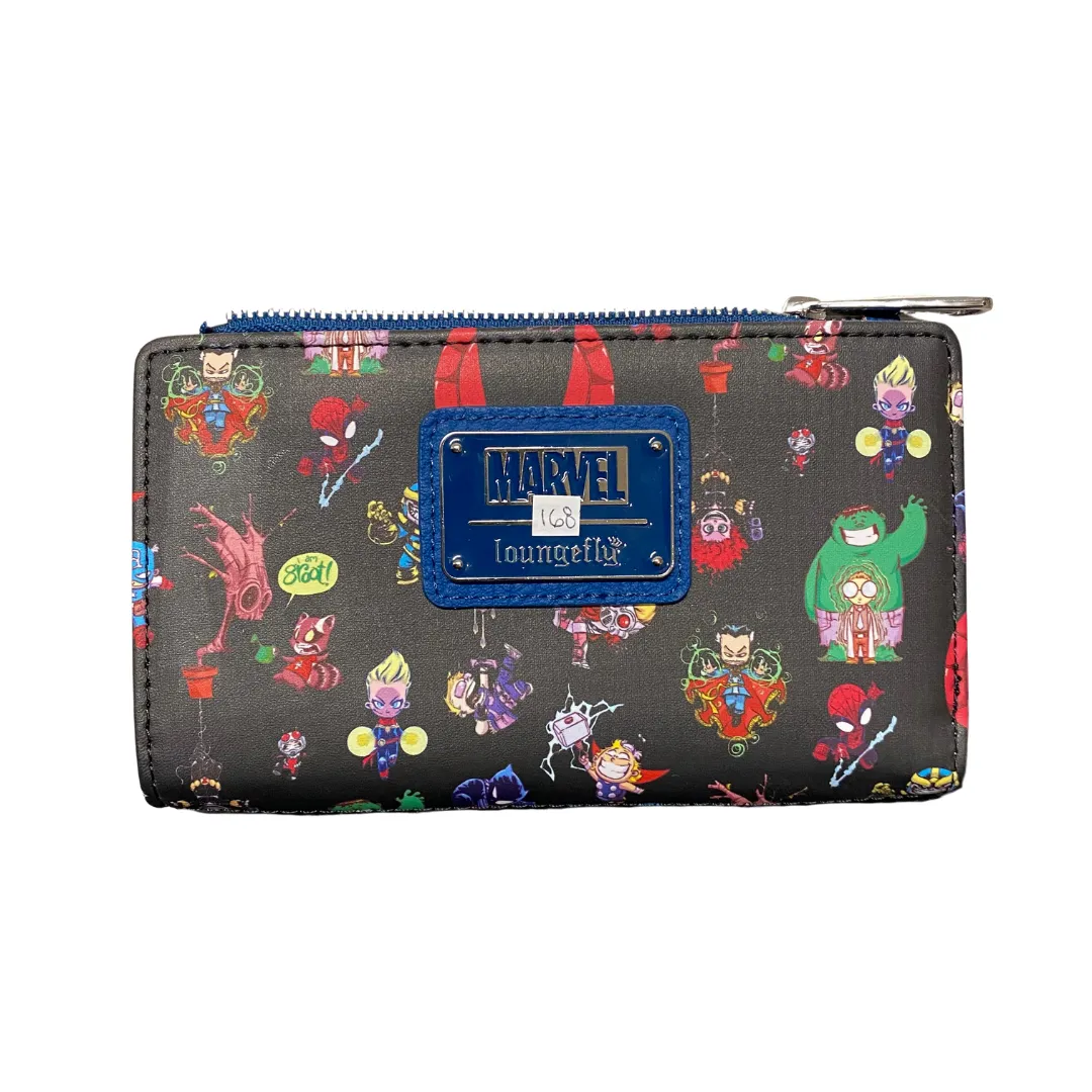 Loungefly Skottie Young Chibi Marvel Group Flap Wallet DEFECTIVE #168