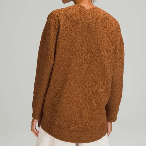 Lululemon | Rippled V-Neck Pullover Copper Brown 12