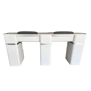 LUX20 Double Manicure Table with Vent Pipe   Vacuum
