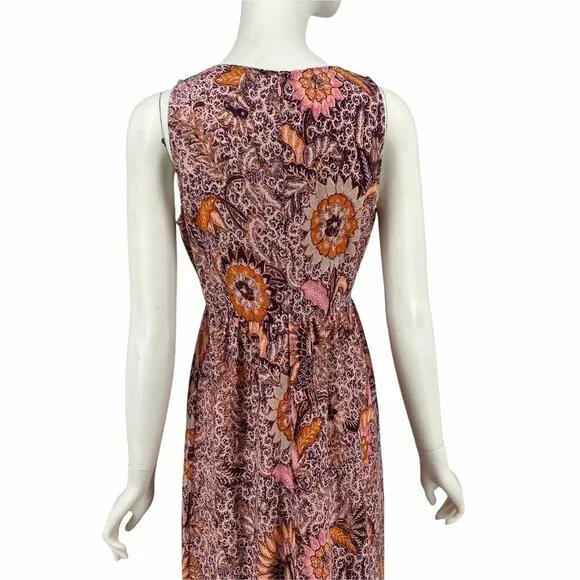 Madewell Lace-Up Ruffle-Hem Midi Dress in Bali Blooms- NWOT-