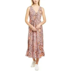 Madewell Lace-Up Ruffle-Hem Midi Dress in Bali Blooms- NWOT-