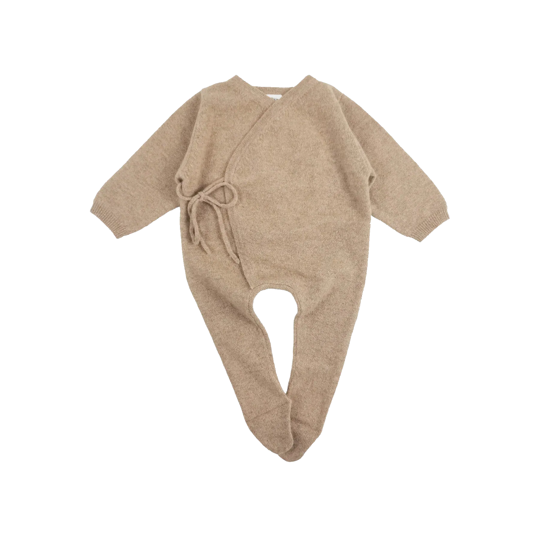 Maeve Premium Cashmere Wrap Footed Babygrow (Oatmeal)
