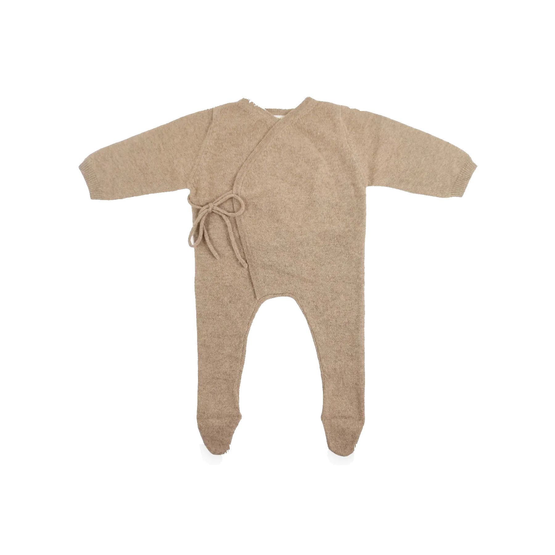 Maeve Premium Cashmere Wrap Footed Babygrow (Oatmeal)