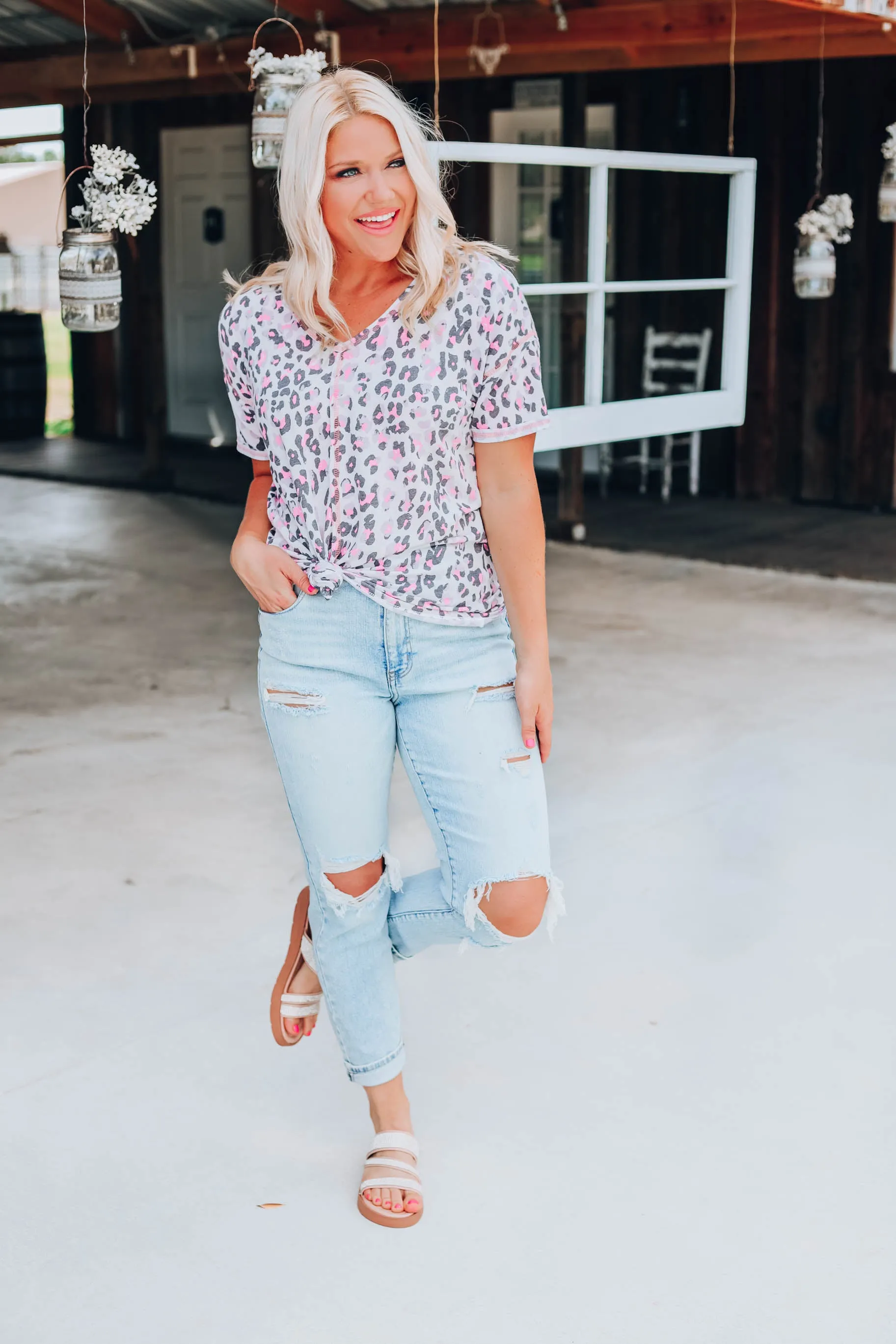 Make It Right Leopard Top - Cream