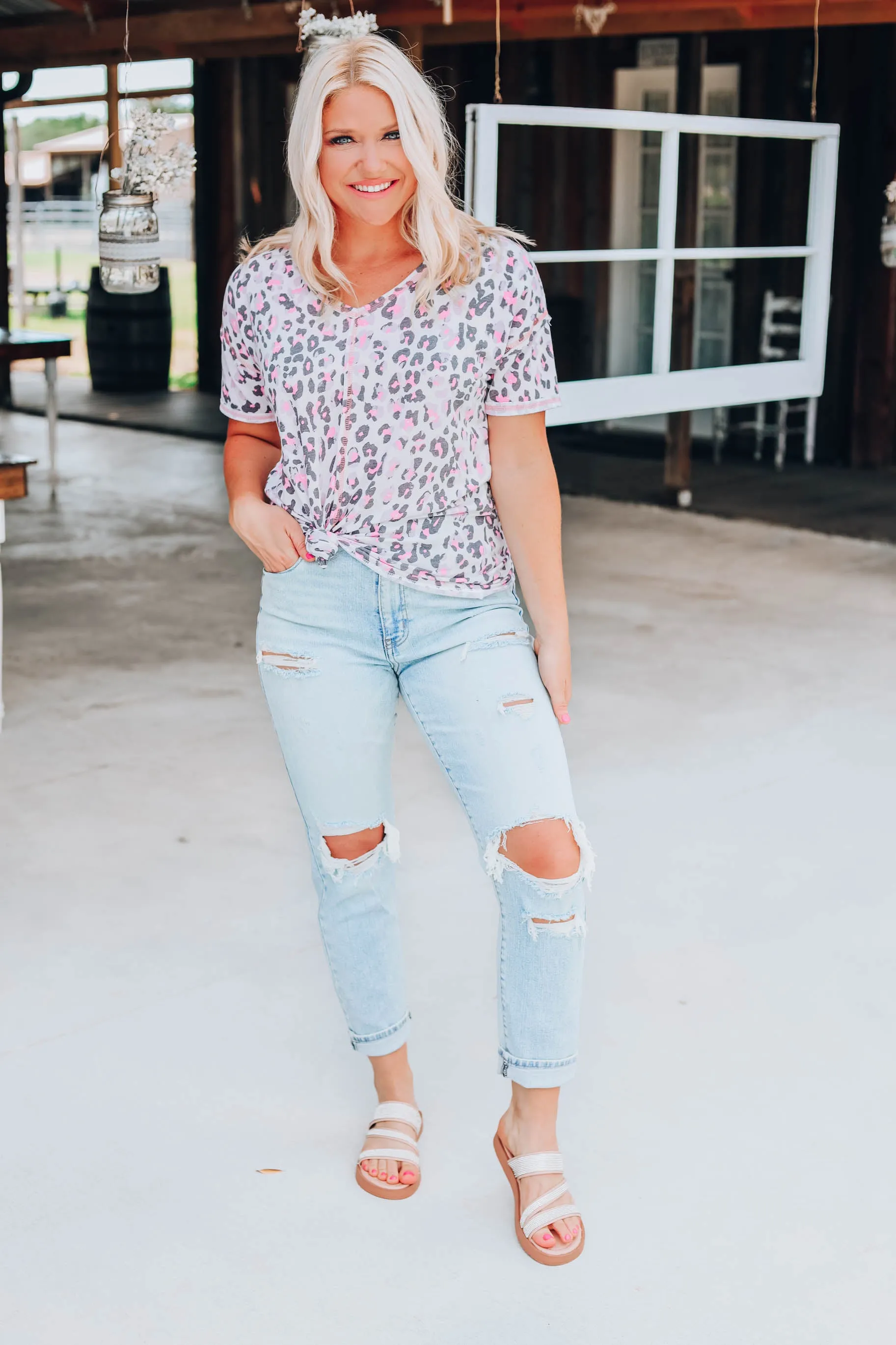 Make It Right Leopard Top - Cream