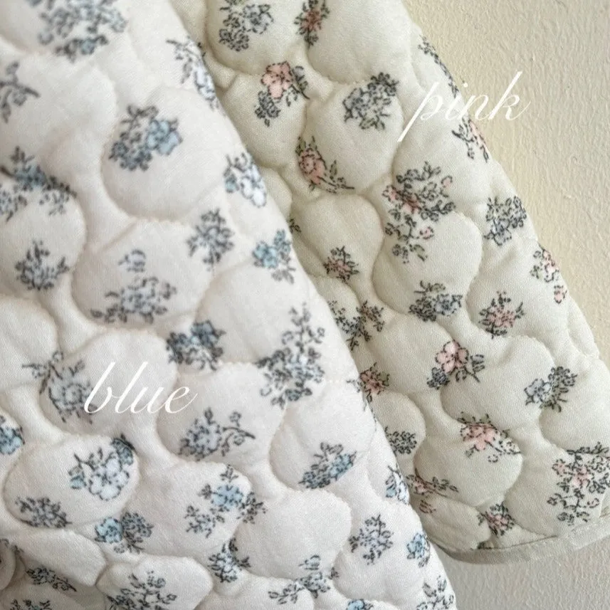 MAMA Florrie Floral Cotton Quilted Jacket (Light Blue)