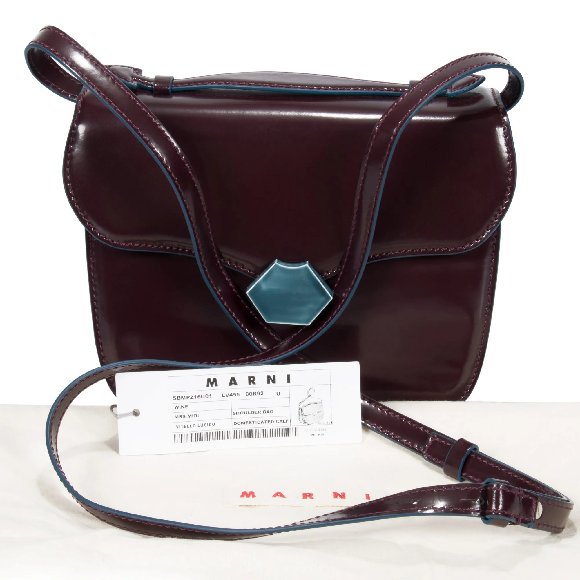 Marni Medium Mrs Midi Shoulder Bag in Wine