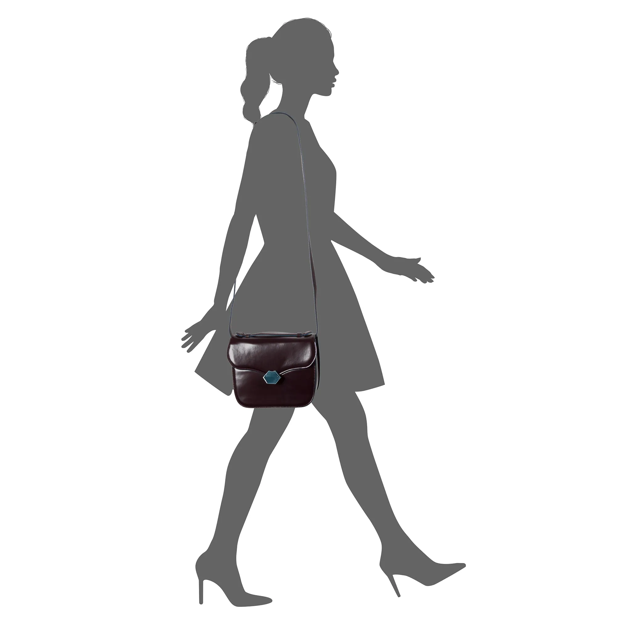 Marni Medium Mrs Midi Shoulder Bag in Wine