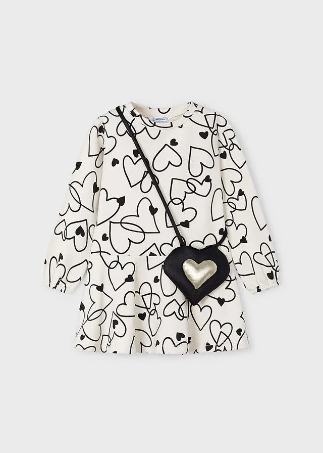 Mayoral 4931 Heart Dress and Handbag In Stock Now