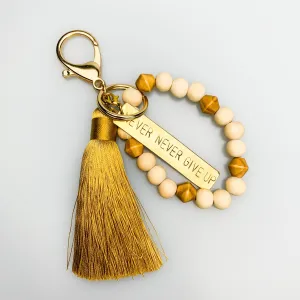 ME™ Affirmation Charms Key Chain Bracelet - Never Never Give up
