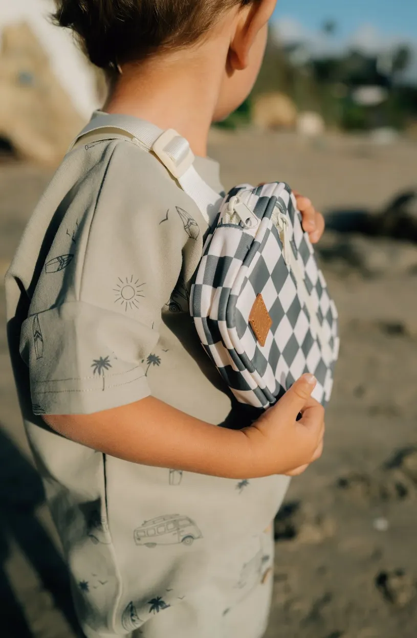 Mebie Baby Mini Fanny Pack - Green Checkered