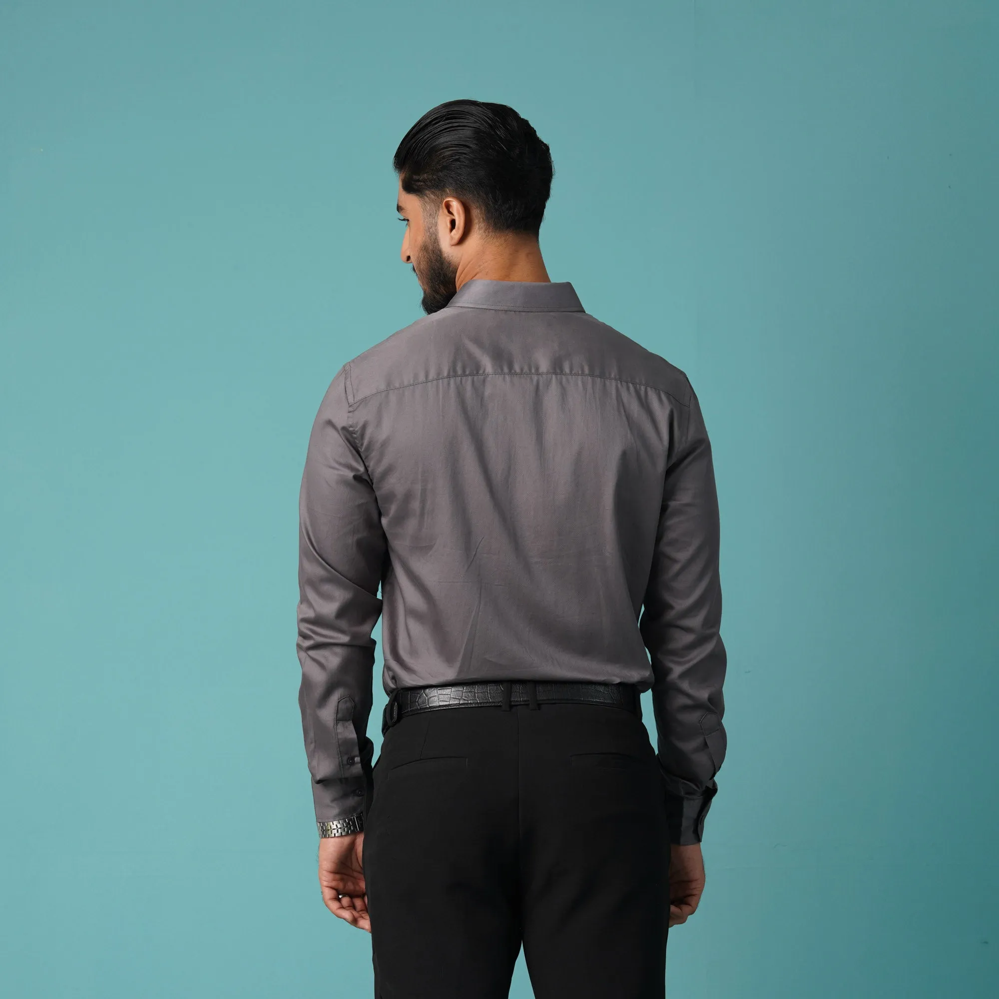 Mens Formal Shirt-Ash