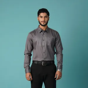 Mens Formal Shirt-Ash
