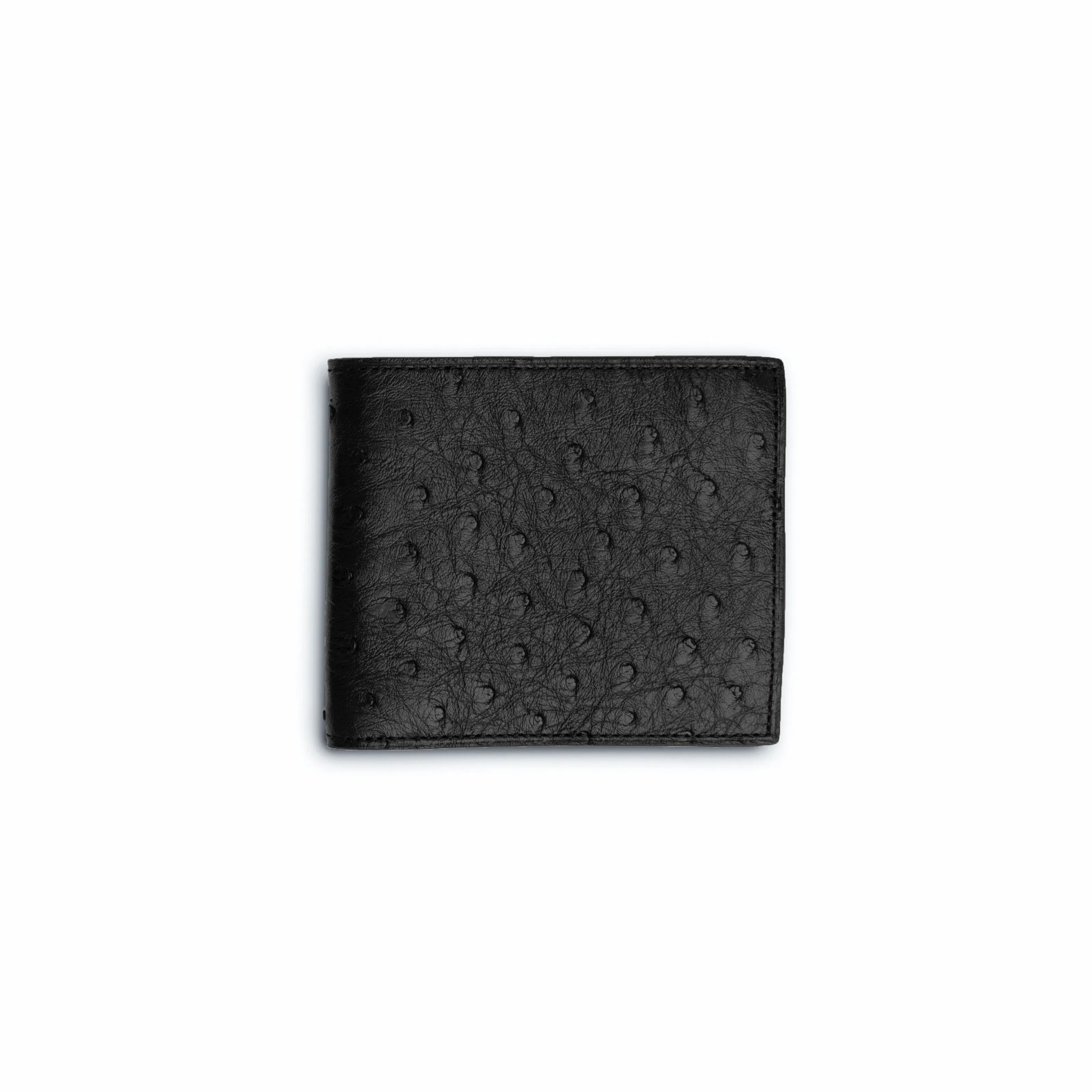 Mens Full Ostrich Quill Billfold Wallet in Black