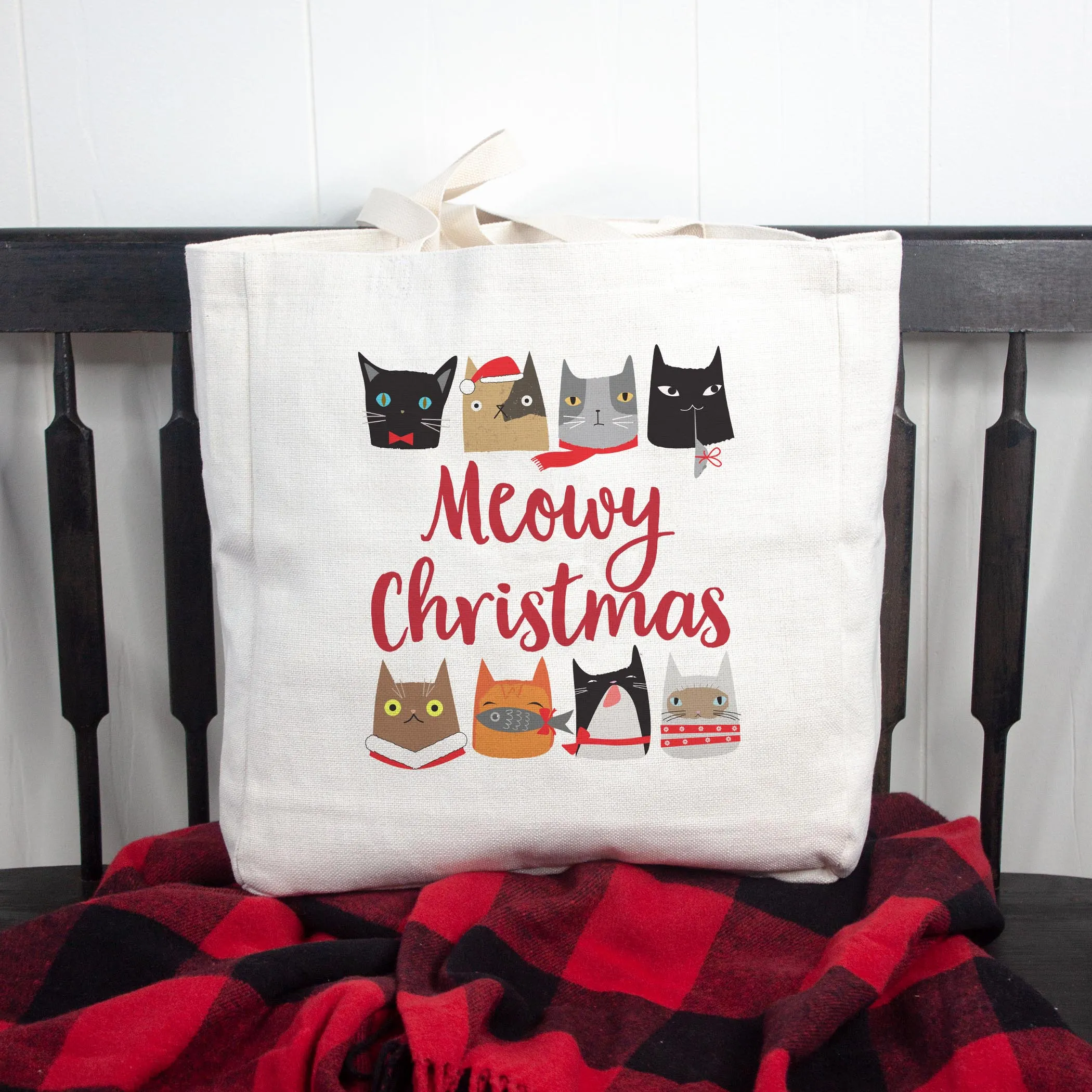 Meowy Christmas Tote Bag