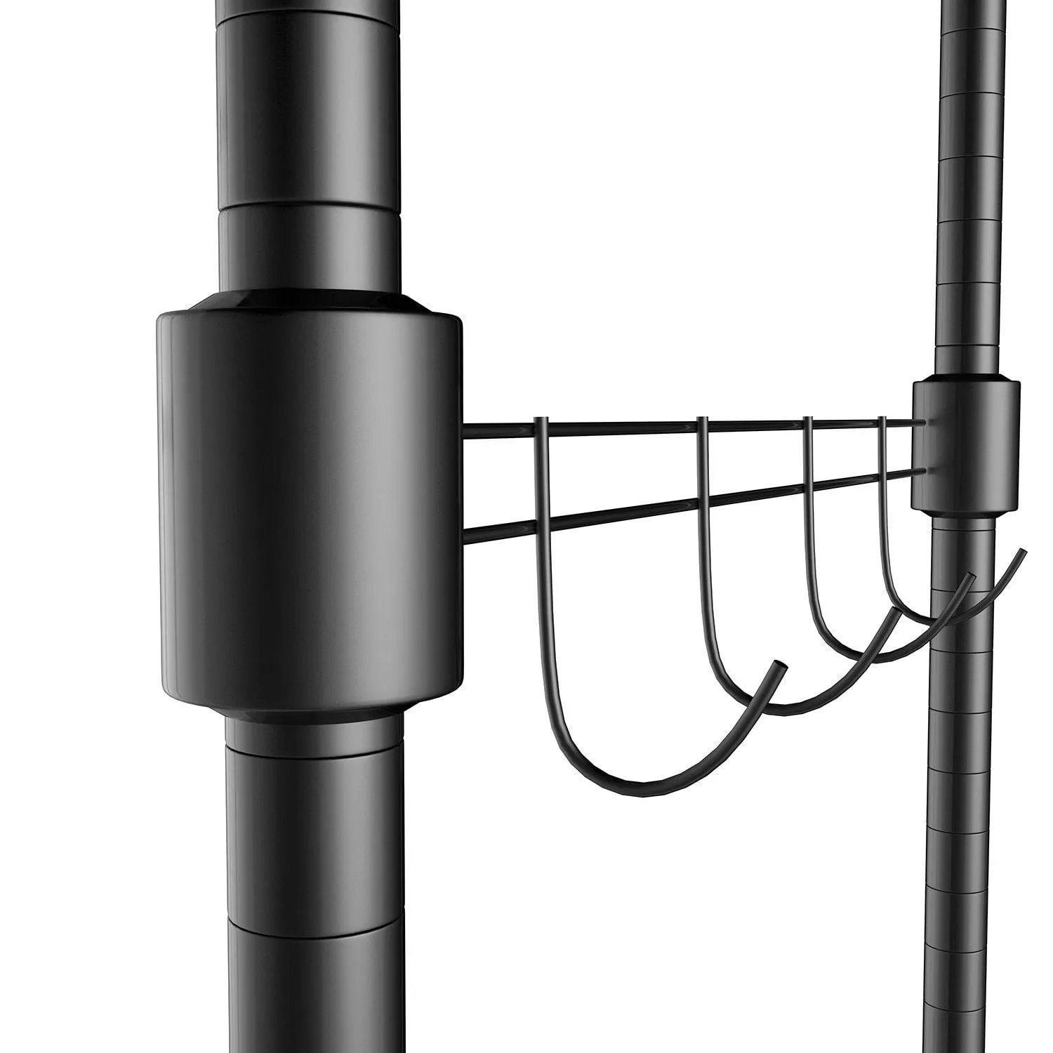 Miageek Heavy Duty Garment Rack Rolling Clothes Rack Free-Standing Shelving Wardrobe Clothes Closet，Storage Organizer with Hanging Rods and Lockable Wheels (Black - Two Pair Hook)