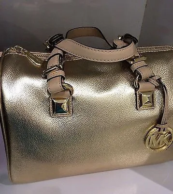 MICHAEL KORS PALE GOLD GRAYSON HANDBAGE/ACCESSORIES