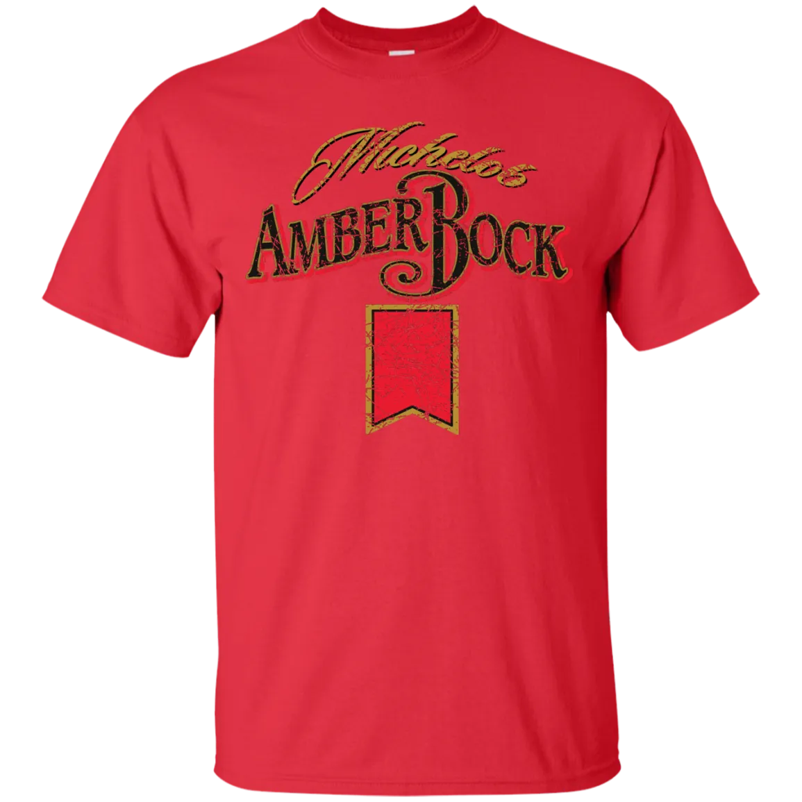 Michelob Amber Bock Beer T-Shirt Custom Designed Color Worn Pattern