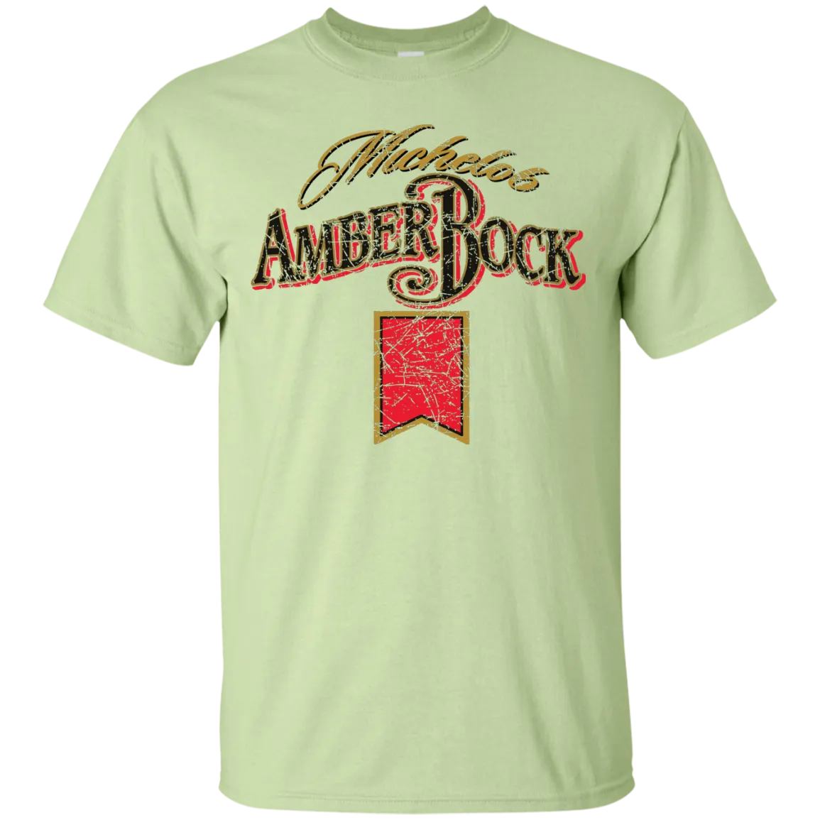 Michelob Amber Bock Beer T-Shirt Custom Designed Color Worn Pattern